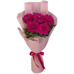 Букет из 5 розовых одноголовых хризантем